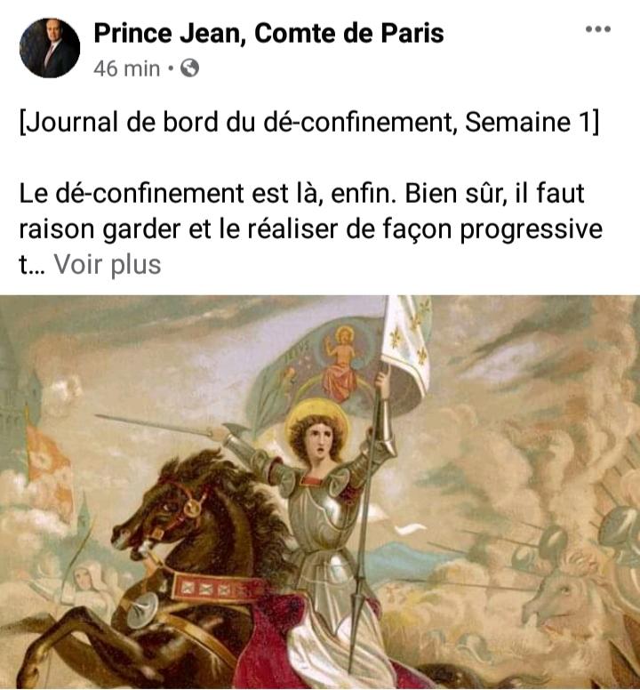 Page officielle Facebook du prince Jean d'Orléans