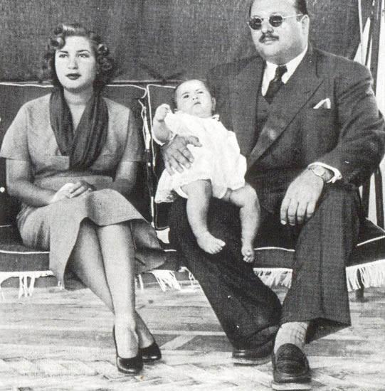 La reine Narrimane, le roi Fouad II et le roi Farouk I