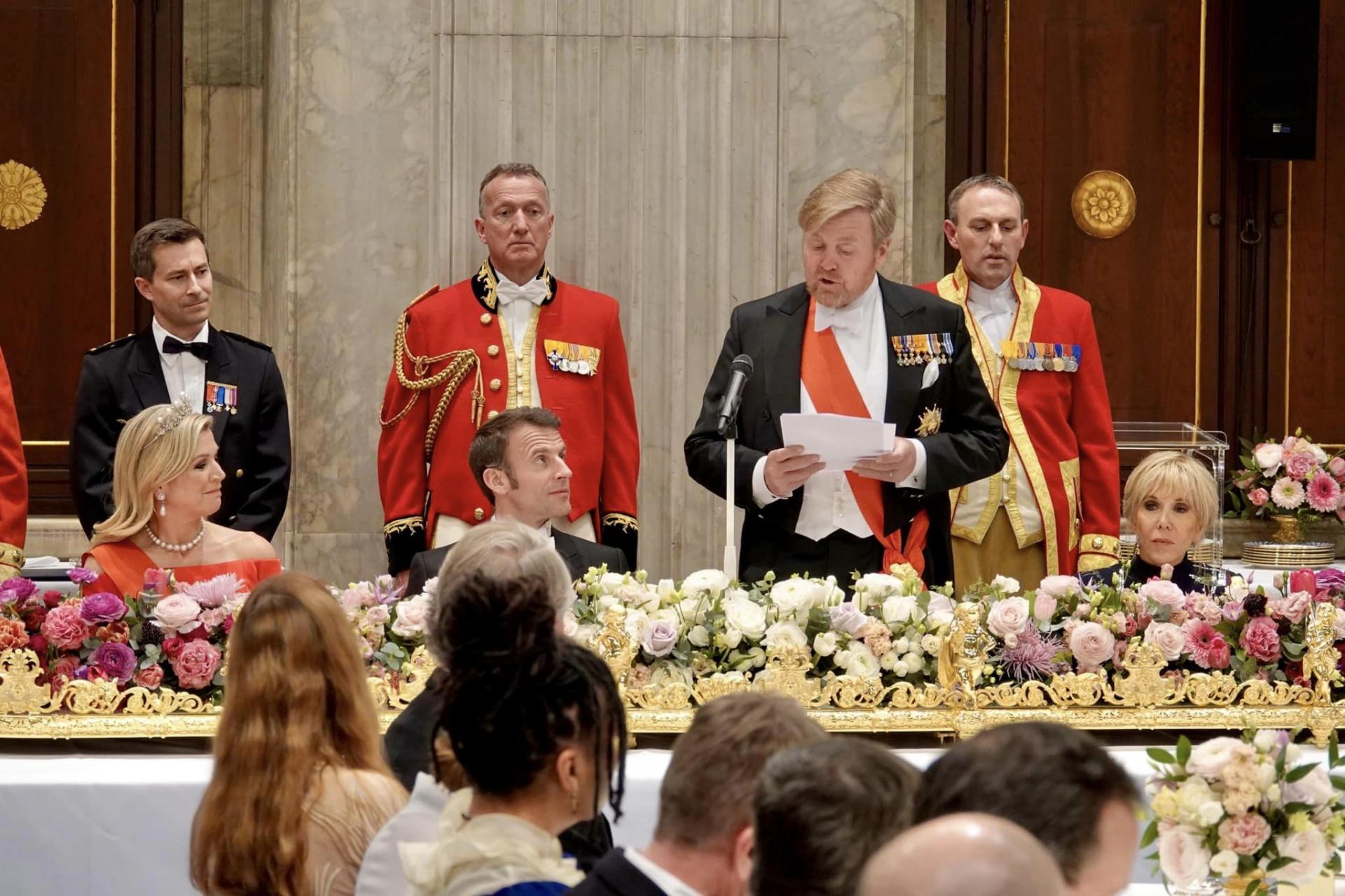 Banquet d'Etat le couple présidentiel Français et le couple royal néerlandais@ photos koninklijk huis