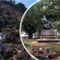 La statue de Dom Pedro II préservée de la catastrophe