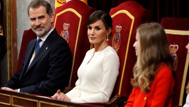 Le roi Felipe, la reine Letizia, la princesse Léonor