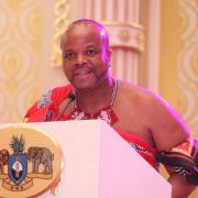 Mswati III, hier lors d'une conférence de presse