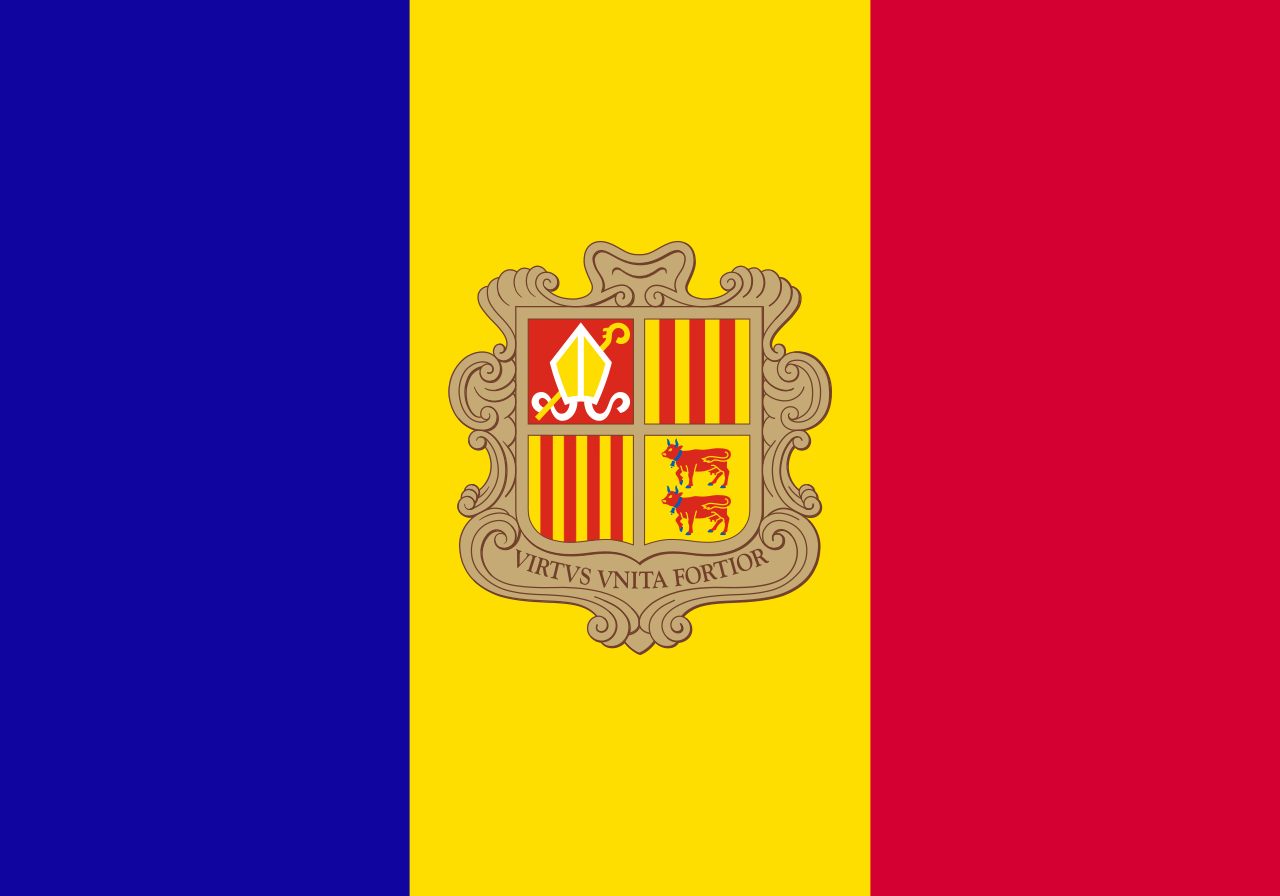 Drapeau de l'Andorre @wikicommons
