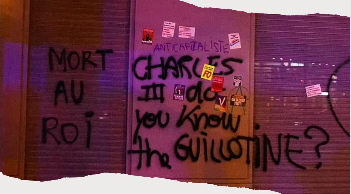 Graffiti contre le roi Charles III