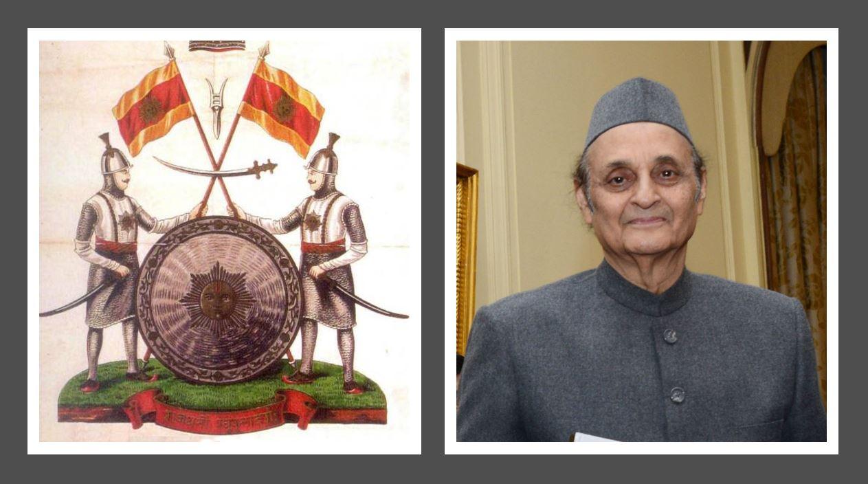Karan Singh et les armoiries de sa dynastie @wikicommons