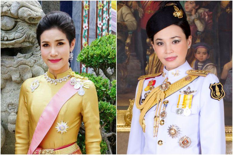 La noble concubine (gauche) et la reine de Thailande (droite)