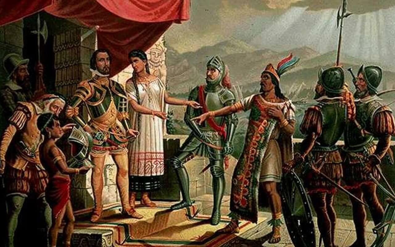 La rencontre entre hernan cortes et moctezuma ii