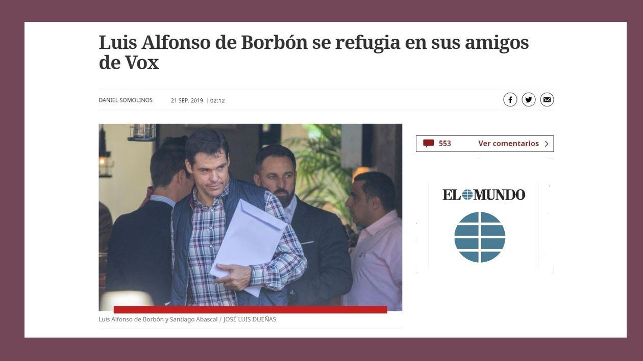Louis de Bourbon avec Santiago Abascal @El Mundo