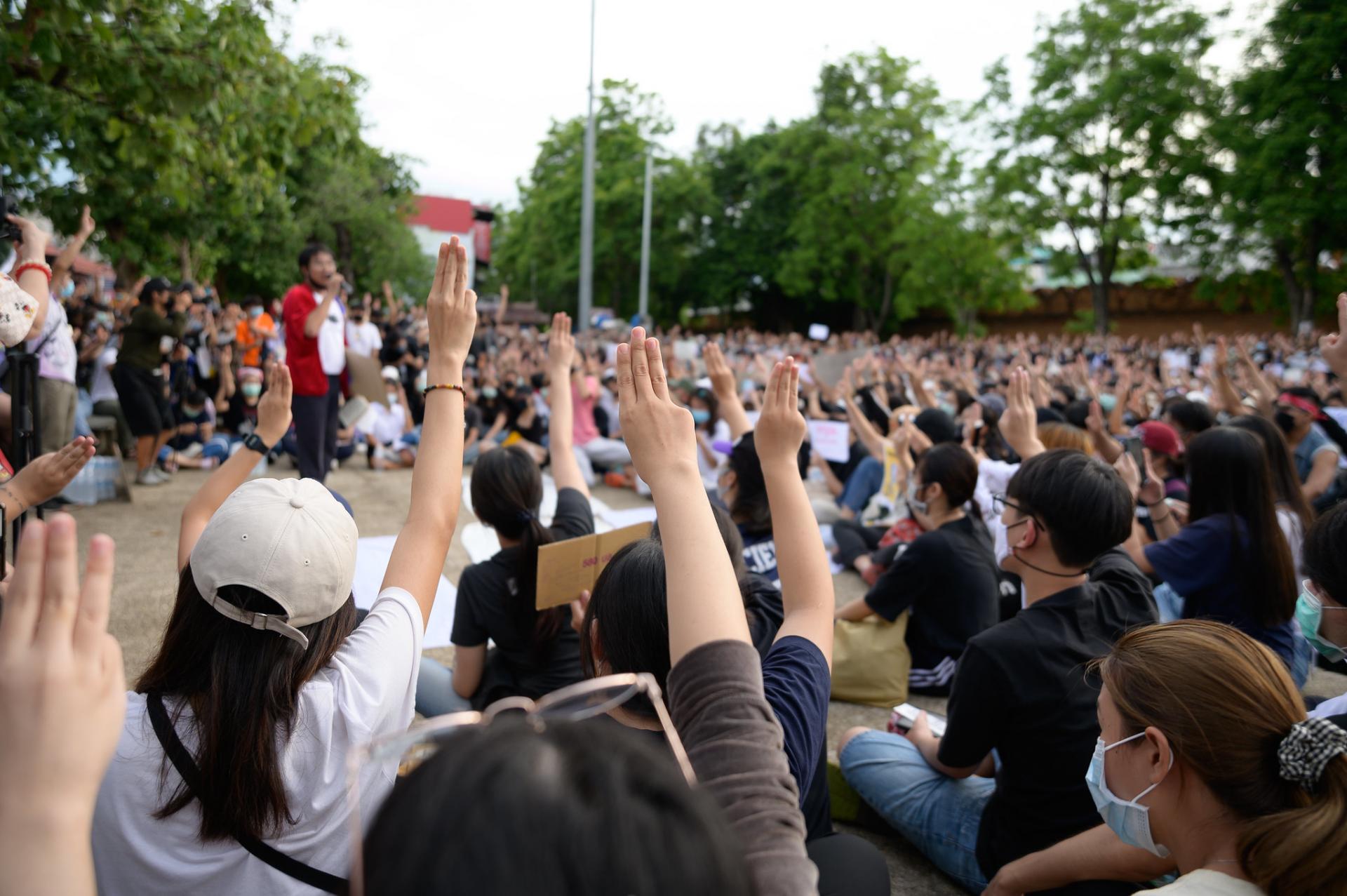 Manifestations estudiantines a bangkok