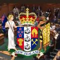 Parlement neo zelandais avec le blason du pays