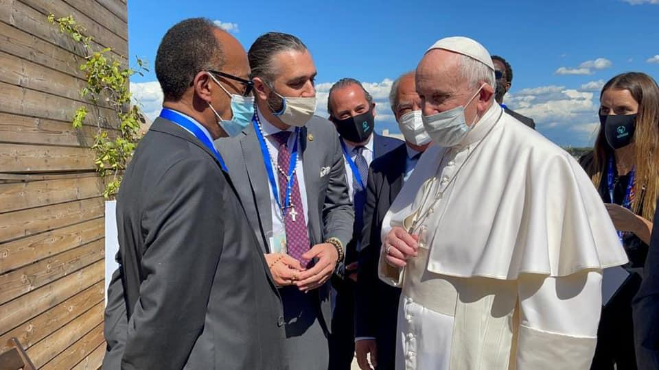 Ermias Sahle-Selassie rencontre le pape François. Photo@Sergio fernandez de cordova
