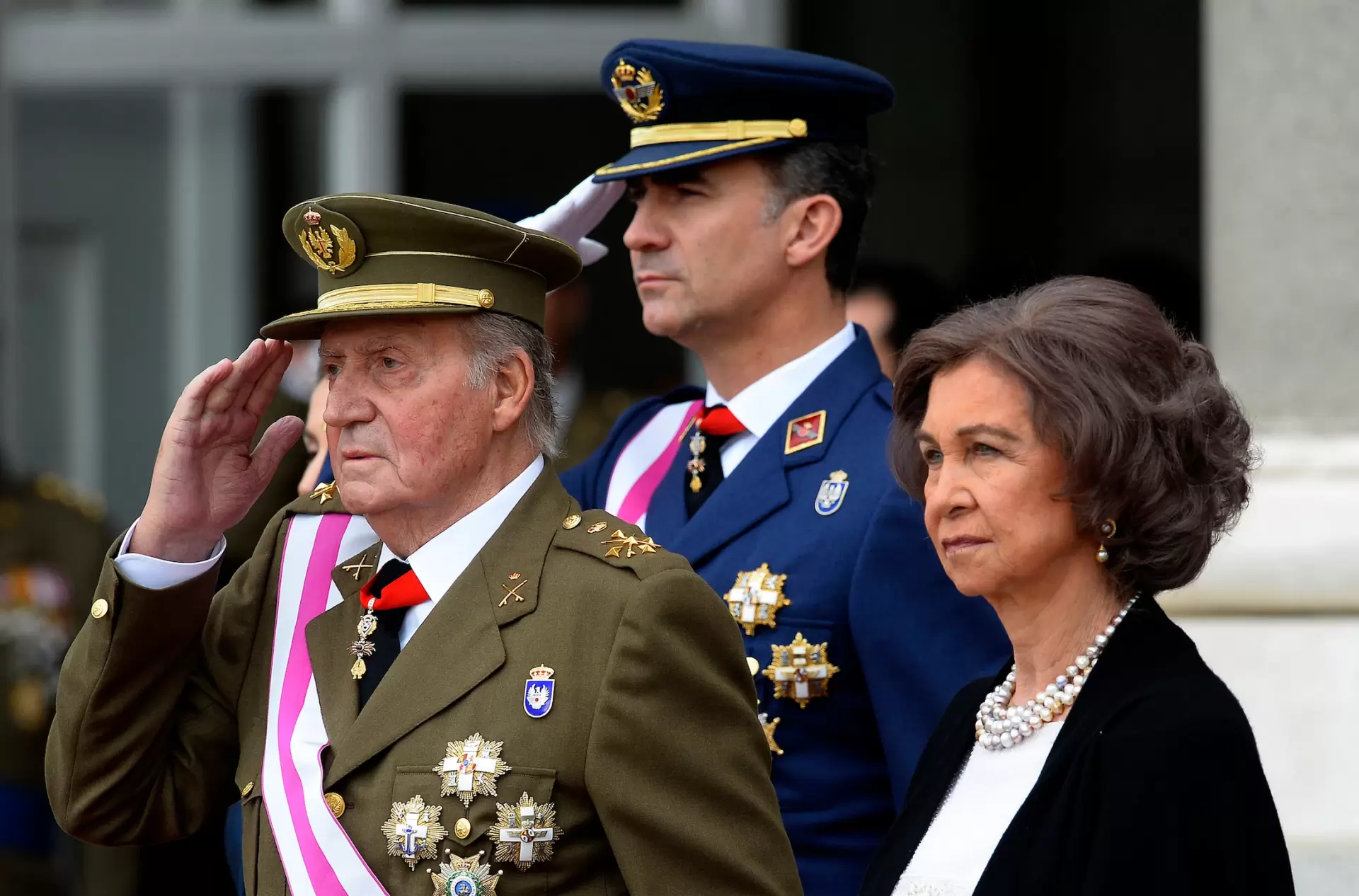 Juan Carlos , Felipe VI et Sophie de Grèce