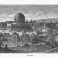 Vue historique de jerusalem palestine israel gravure sur bois 